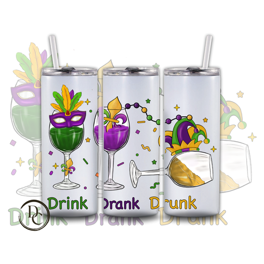 Fat Tuesday Mardi Gras 20 oz Custom Sublimation Tumbler Stainless Steel 6