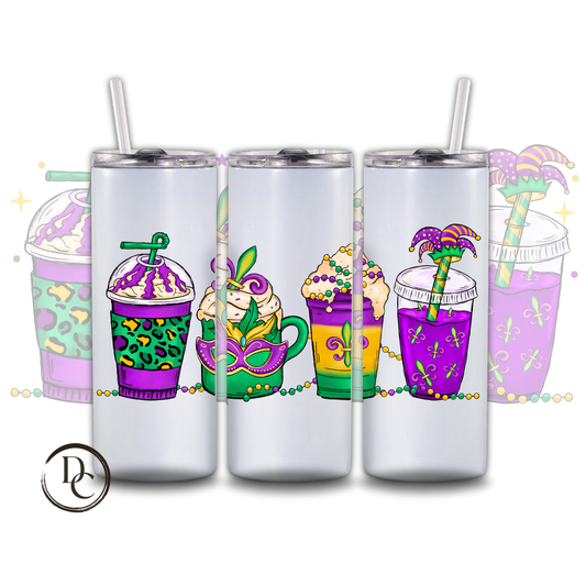 Mardi Gras Coffee 20 oz Custom Sublimation Tumbler Stainless Steel 19