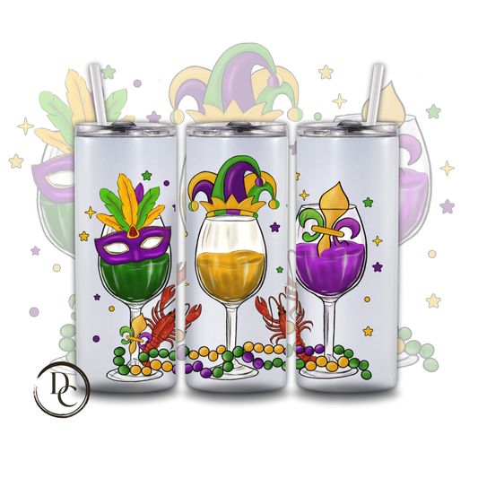 Mardi Gras 20 oz Custom Sublimation Tumbler Stainless Steel #25