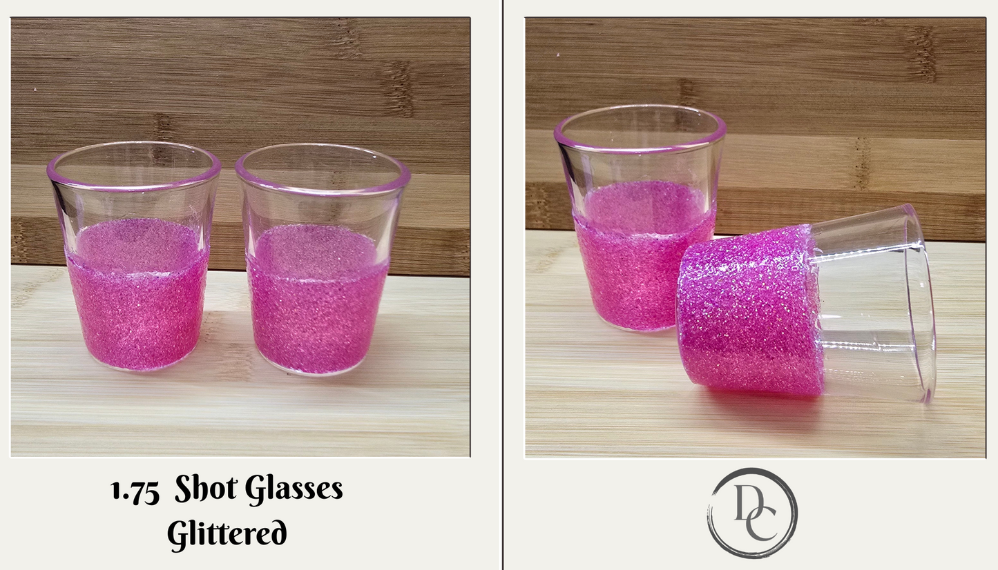 Green Glitter Shot Glass — Customizable with Optional Rhinestones