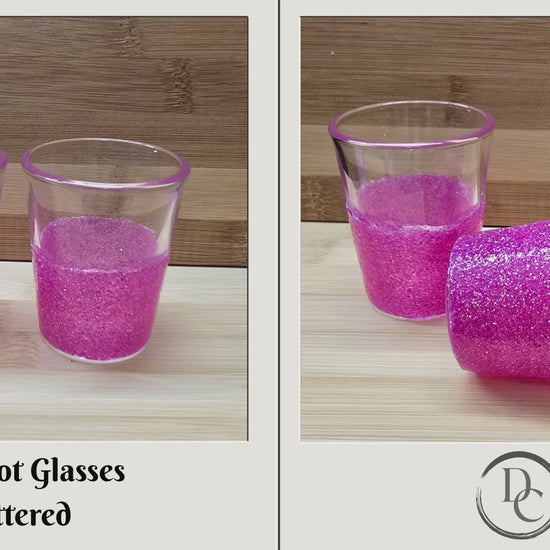Amazing Colorful Glittered Shot Glasses