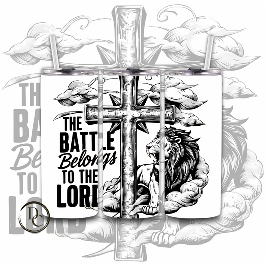 The Battle Belongs To the Lord 20 oz Custom Sublimation Tumbler Stainless Steel Insulated 
